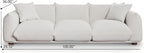Sofa Couch, 100", 3 Seater, Solid Wood Frame, Boucle, Minimalist, Cream | Mid Century Modern 3 Seater Upholstered Couch, Nordic Minimalist Comfy Sofa, Solid Wood Frame Living Room Furniture