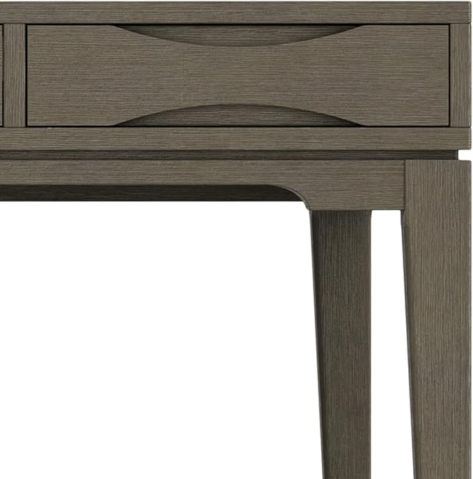 SIMPLIHOME Harper Desk - 60-Inch Wide Solid Hardwood Writing Desk in Farmhouse Grey, Mid-Century Modern Home Office Computer Table for Workspace or Study with 2 Drawers and Flip-Down Keyboard Tray