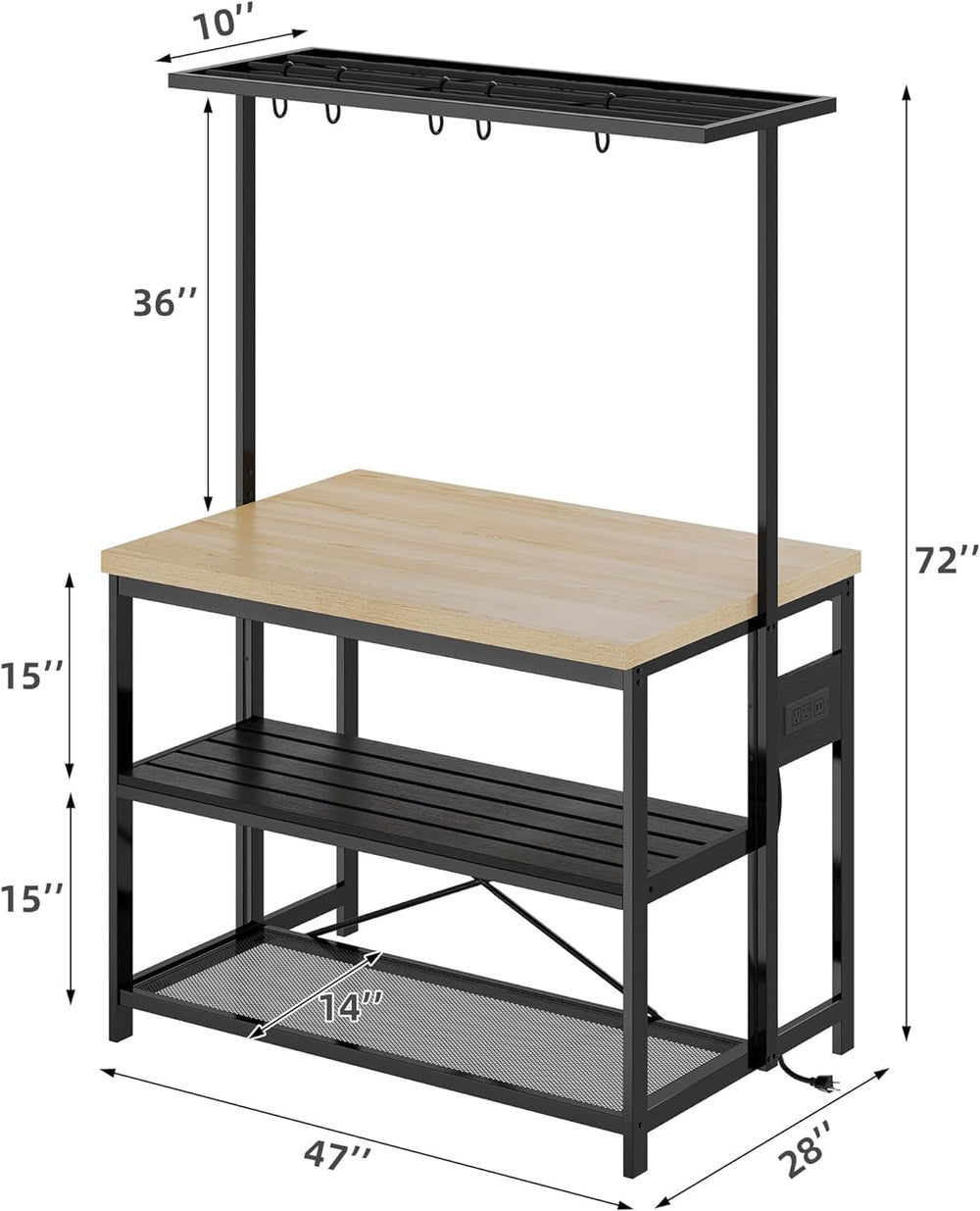 GarveeHome 47 in Versatile Kitchen Island with Storage – Durable Wood & S...