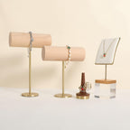 GemeShou White jewelry necklace display for sale, gold necklace and earring holder, velvet jewelry organizer necklace hanger【White】