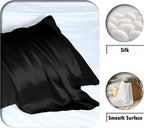 Silk Pillowcase for Hair and Skin,Soft,Breathable and Sliky 100% Standard Size Pillow Cases Set of 2,Both Sides Natural Mulberry Silk Pillowcases with Hidden Zipper(Standard Size 20"X 26",2pcs)