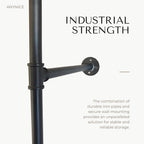 Industrial Pipe Clothing Rack, Heavy Duty Wall Mounted Clothes Rack, Retail Display Hanging Garment Rod for Laundry Rooms, Closet Storage, 14.6x37.4x82.7 Inches, Model K05