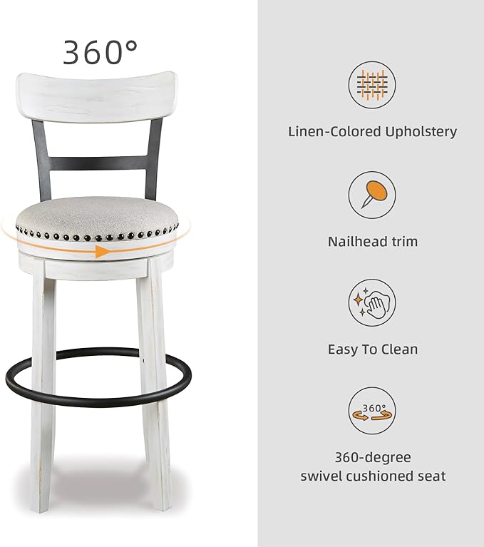 Signature Design by Ashley Valebeck 30" Modern Swivel Pub Height Barstoo...