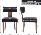 Mid Century Modern Dining Chairs Set of 6, Upholstered Wooden Dining Room Chairs, Farmhouse Kitchen Chairs, Accent Armless Side Chairs with Curved Back for Living Room, Charcoal Linen, 6PCS