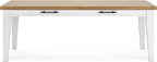Signature Design by Ashley Ashbryn Casual Dining Table with 4 Felt-Lined Drawers for 8 People, White & Light Brown