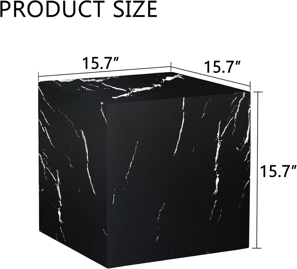 W15.7'' Modern Wood Square Side Table End Table for Living Room, No A...