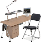 4 Pack Folding Chairs with Padded Cushion and Back, Padded Folding Office for Home and Office,(Purple)