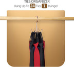 ZEDODIER Belt Hanger, 2 Pack Belt Rack Closet Accessories Organizer, Maximum 24 Storage Capacity, Hanging Holder Storage Hook for Belt, Bra, Tank Top, Tie, Scarf, Purse, Rose Gold