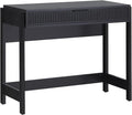 Walker Edison Transitional Office Design, Reeded Drawer Front Detail, Writing Desk with Drawer, Spacious Desktop, Complementary in Living Spaces, 38”W x 16.75”D x 30”H, Black