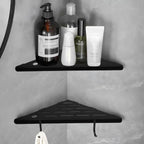 10" Corner Shower Shelves,Shower Corner Shelves Organizer Shelf for Tiled Wall 2 Packaging,SUS304 Stainless Steel Slot Design Tile Shower Shelves with 2 Hooks Matte Black