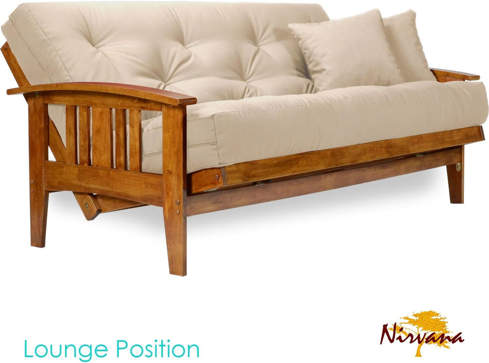 Nirvana Futons Westfield Futon Set - Queen Size, Frame, 8" Mattress, Twi...