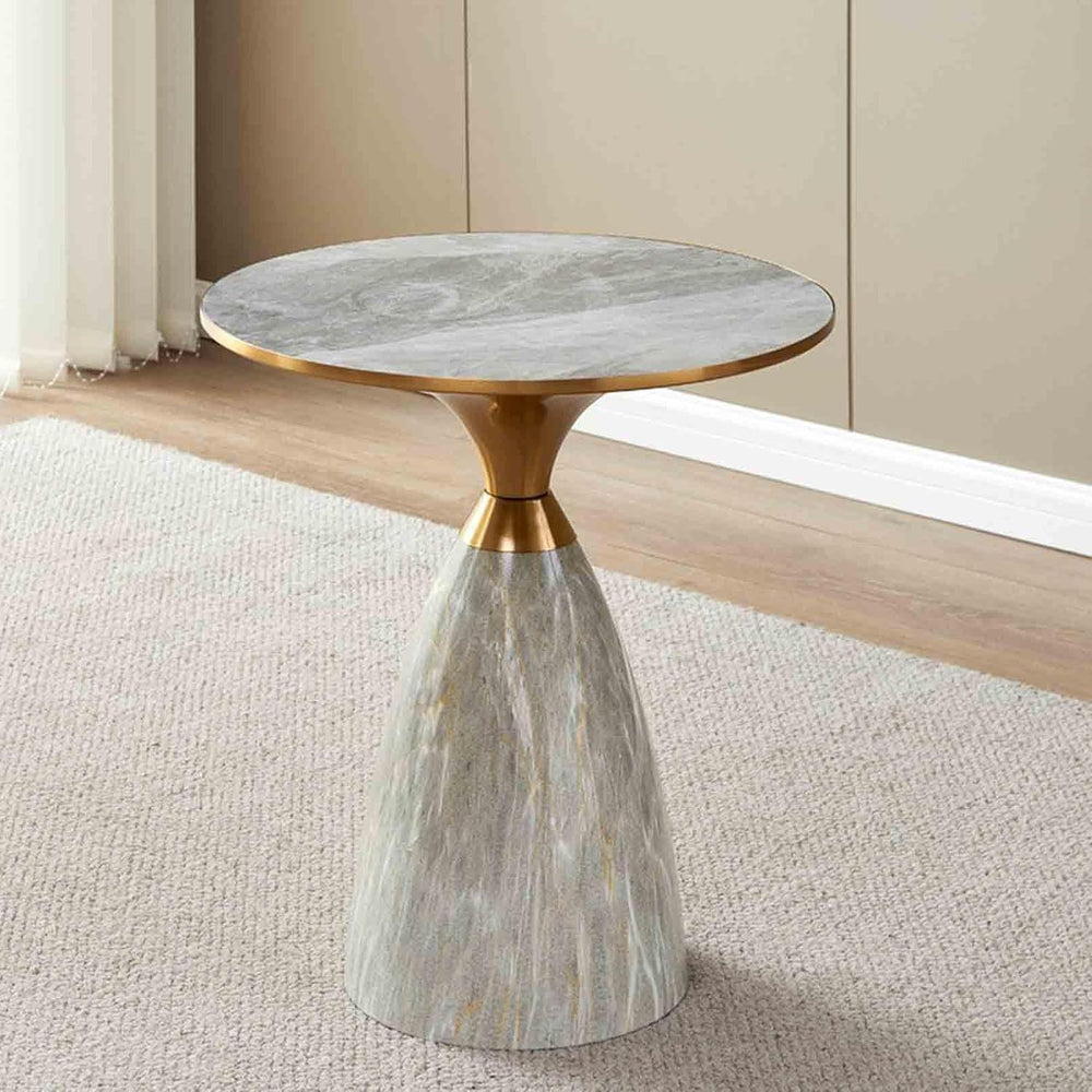 Round Coffee Table Circle Side End Tables for Living Room, Night Stand Tea Ta...
