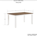 Lexicon Dining Table Set for 6 with Chairs, Wood 7 Piece Farmhouse Dining Room Table and Chairs Set of 6, Cross Back, Easy Assembly Seater for Indoor Home, Dinner, Kitchen, Cherry/White