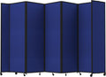 Versare Room Divider 360 Portable Wall Partition | Folding Panels | Large Freestanding Divider | Locking Wheels | Temporary Room Separator | 14' x 7'6'', Royal Blue