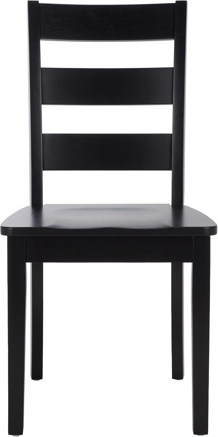 SAFAVIEH Home Collection - Silio Black Wood Ladder Back Dining Chair Set of 2...