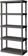 Sterilite 3-Pack 5 Shelf Unit, Heavy-Duty Shelving Storage Rack for Home and Garage, Gray - Multipurpose Plastic Organizer Shelves for Smart Organization