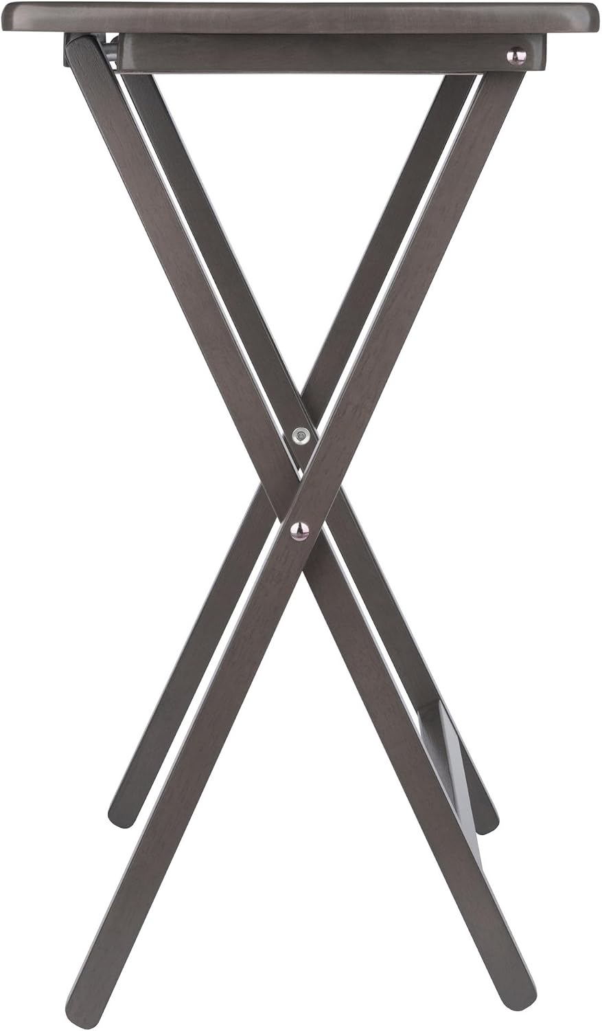 Winsome Alex Set of 2 Foldable Snack Tables, Oyster Gray | Easy to Store Smal...