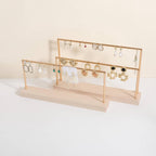 GemeShou wooden earring holder organizer for girls, maple stud earring display stand for boutique store, jewelry storage organizer shelf【maple stand-One Tier】