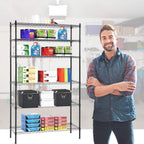 Meet perfect 6-Tier Wire Shelving Unit, 72" H x 42" W x 16" D Heavy Duty Metal Storage Shelves, 1500LBS Total Weight Capacity Adjustable Standing Shelf Rack with Leveling Feet
