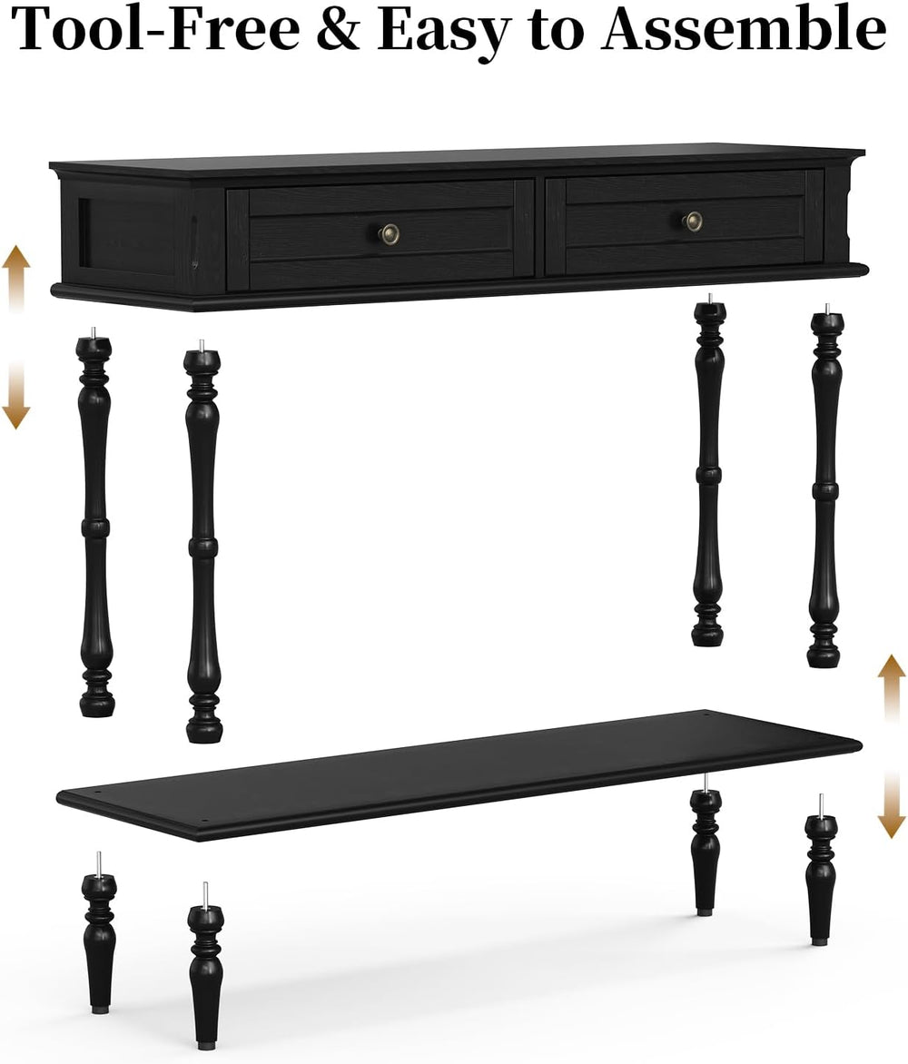 ARTPOWER Console Table for Entryway with 2 Drawers, 10 mins Assembly, Black |...