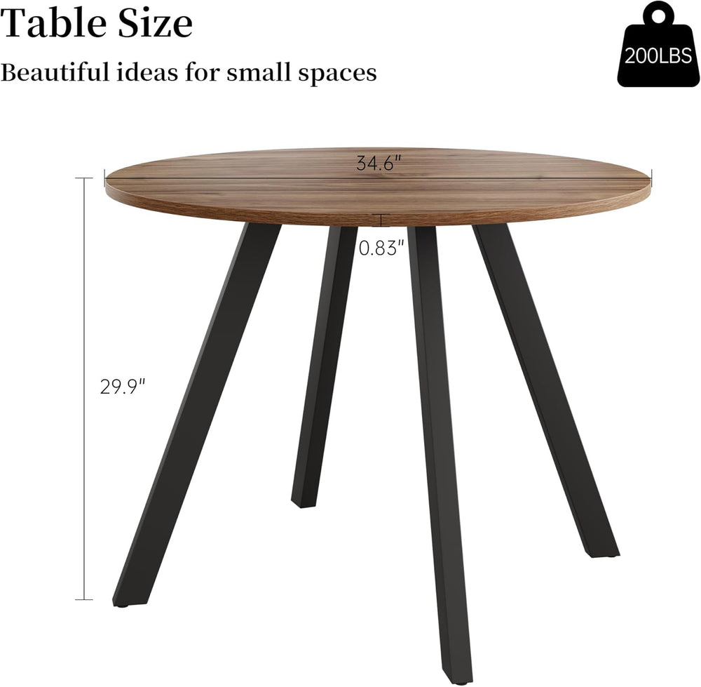 Zerifevni 34.6'' Round Dining Table Mid Century Modern Small Round Co...