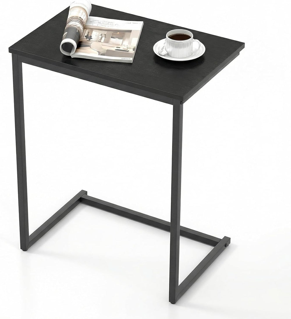 Giantex C Shaped End Table, 26.5" Slide-Under Couch Table for Laptop Cof...
