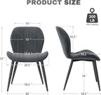 Dining Chairs Set of 6 Modern Velvet Dining Room Chairs Upholstered Dining Chairs with Thick Cushions Metal Legs Armless Back Chair for Kitchen and Living Room Dark Gray
