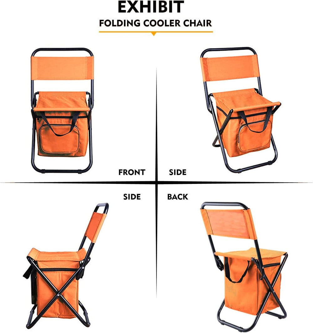 Fishing Chair with Cooler Bag Compact Fishing Stool Foldable Small Hunting Ch...