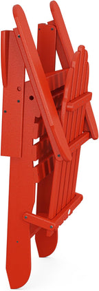 POLYWOOD AD5030SR Classic Folding Adirondack Chair, 38.5" H x31.25 W x 33.5" D, Sunset Red