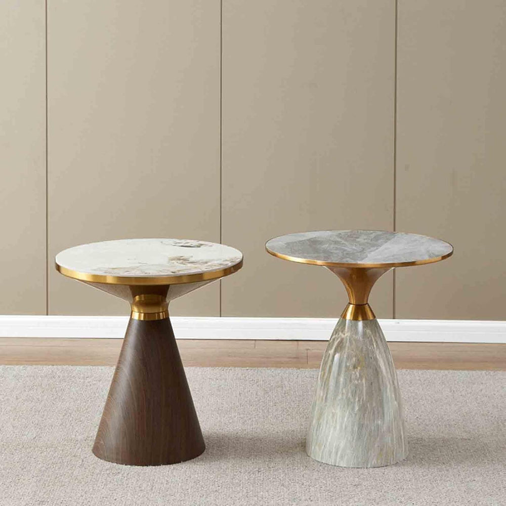 Round Coffee Table Circle Side End Tables for Living Room, Night Stand Tea Ta...