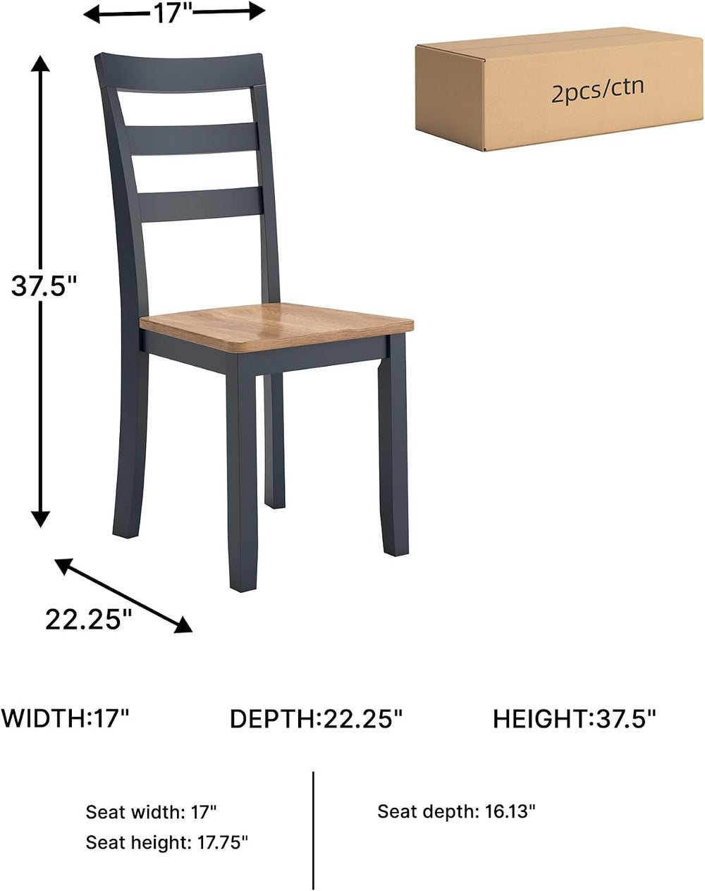 Signature Design by Ashley Gesthaven Ladder Back Dining Chairs, Set of 2