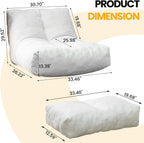 Cvortll Bean Bag Chair with Ottoman, Comfy Bean Bag Sofa with Memory Foam, Lazy BeanBag Sofa with Footstool, Fireside Bean Bag Couch for Living Room, Bedroom, Apartment