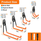 Garage Hooks Pack of 12, Garage Storage System Hooks for Hanging Ladders, Bicycles, Power Tools and More Tools