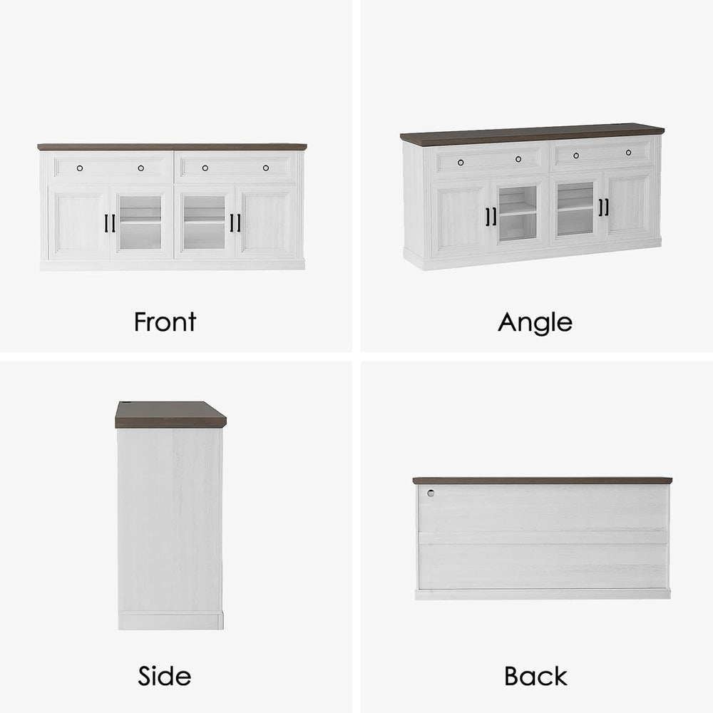 63'' Sideboard Buffet Cabinet with Storage, Modern Credenza with Outl...