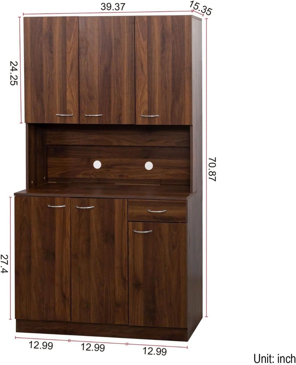 Versatile Kitchen Pantry Cabinet - 70.87" Tall Multi-Functional Storage ...