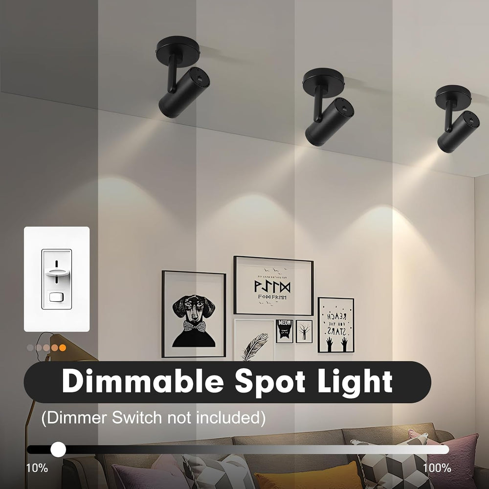 20W LED Dimmable Zoomable Ceiling Spotlight Indoor 5 Color Adjustable Surface...