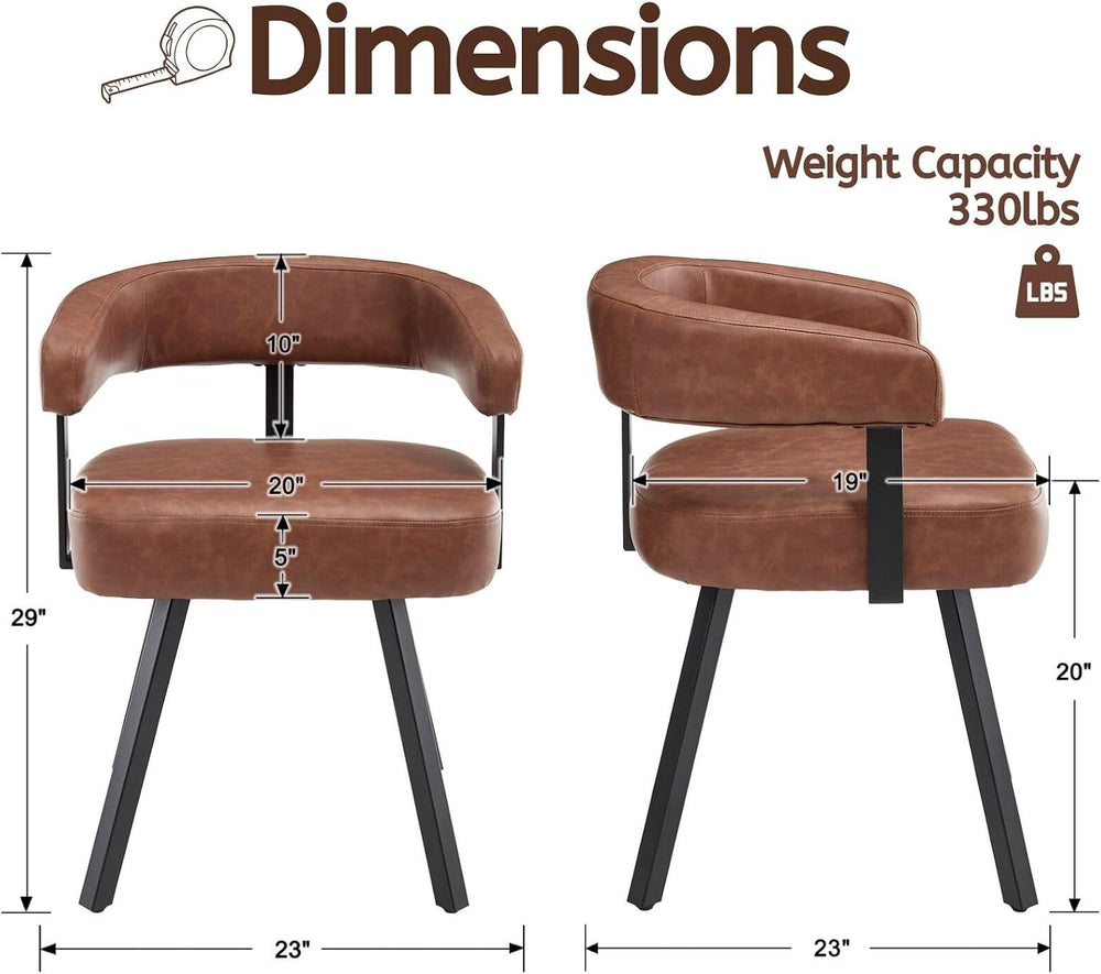 LukeAlon PU Leather Dining Chairs Set of 4, Simple Upholstered Side Chair wit...