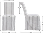 Parsons Dining Chairs Set of 2 Upholstered Linen Fabric Kitchen Chairs with Removable Skirt, High Back Side Chairs with Solid Wood Legs for Dining/Living Room, Banquet,Khaki