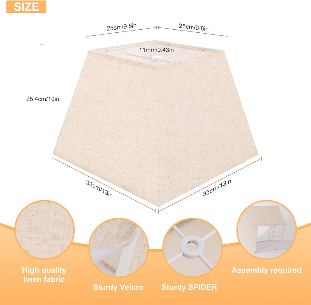 Lamp Shades Set of 2, 8''x8''Top, 13''x13''Bo...