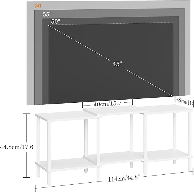 TV Stand, Entertainment Center, Industrial TV Media Console Table with Open S...