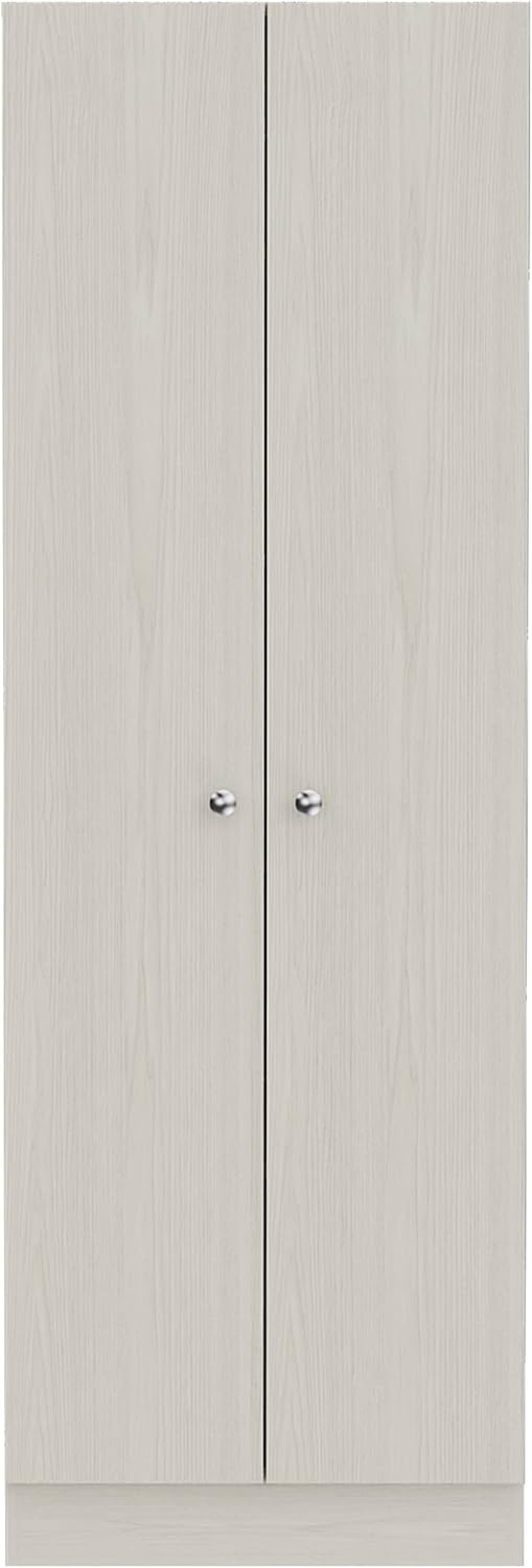 Modern Kitchen Pantry, Beige Storage Cabinet with 5 Shelves & Double Door...