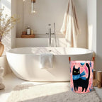 Laundry Baskets 15.7x19.7 Inch Large Black Cat Bird Floral Scarf Design Collapsible Laundry Hamper with Handles Oxford Fabric Clothes Storage Bin Foldable Dirty Clothes for Bedroom Bathroom Dorm