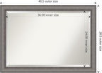 Amanti Art Grey Wall Mirror 29x41 Burnished Concrete Rectangle Bathroom Mirror for Wall Decor Living Room, Large Modern Contemporary Wood Frame, Hangs Horizonally and Vertically, Bathroom Decor