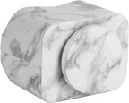 HofferRuffer Spinning Remote Control Holder, Remote Controller Holder, Remote Caddy, Media Storage Organizer, Spinning Remote Control Organizer, 7.3X 5.5 x 6 inches, Marble PU Leather