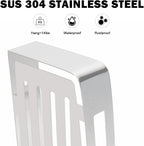 NearMoon Bathroom Shower Caddy 2 Pack, No Drill 304 Stainless Steel Shower Organizer with 2 Hooks (Shower Shelf, Chrome)