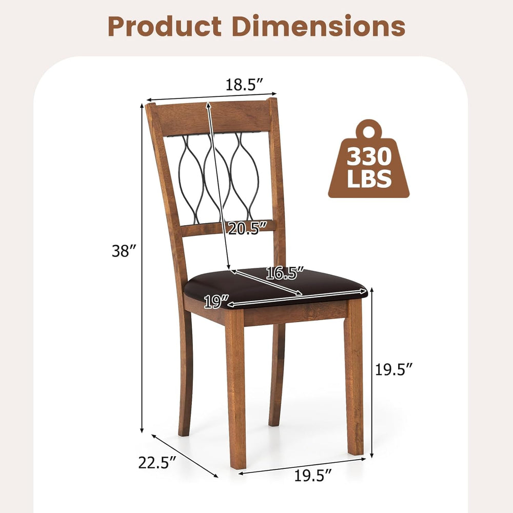 Giantex Dining Chairs Set of 4, Faux Leather Upholstered Armless Kitchen Chai...