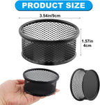 LOQJSS 2PCS Mesh Paper Clip Holder, Stackable PaperClip Organizer for Desk, Mesh Paperclip Dispenser Organizer with Non-Slip EVA Pad,Paperclip Holder for Office Binder Box