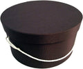 Sarah's Hat Boxes Classic Brown Hat Box – 21.5" x 11.5" (Dia. x Ht.) Handmade in USA – Odorless Non-Toxic Adhesive, Cording Handle – Premium Storage for Hats & Accessories