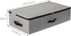 Omygarden 2PCS Foldable Under Bed Storage Container with Plastic Support Liner, Handles, Zipper lid, Sweater Pillow Blankets ClothesStorage Organizer for Bedroom and Closet, 29×15×7inch, Dark Grey