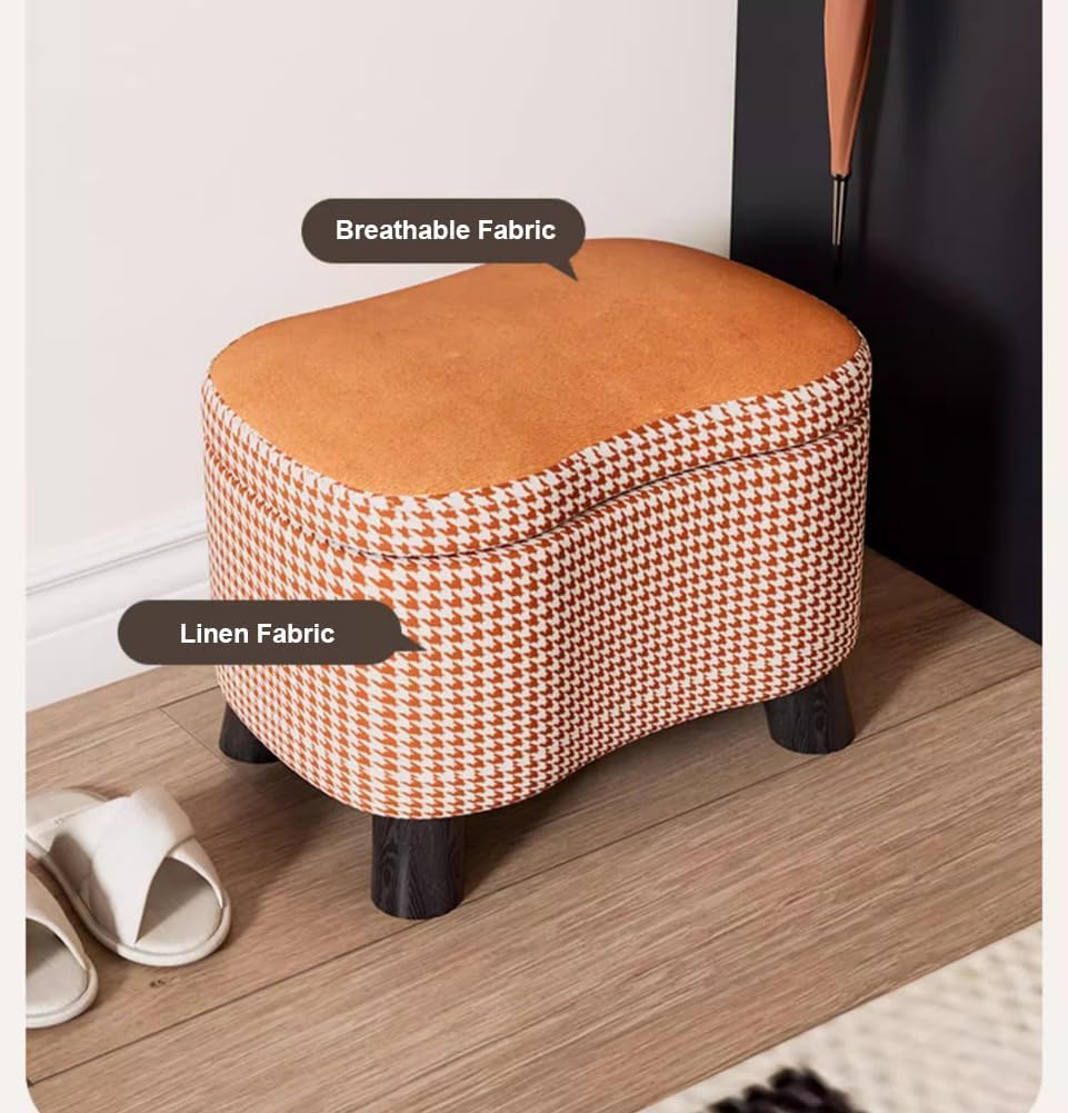 Storage Ottoman with Removable Cover,Soft Foot Rest Stool Upholstered Padded ...